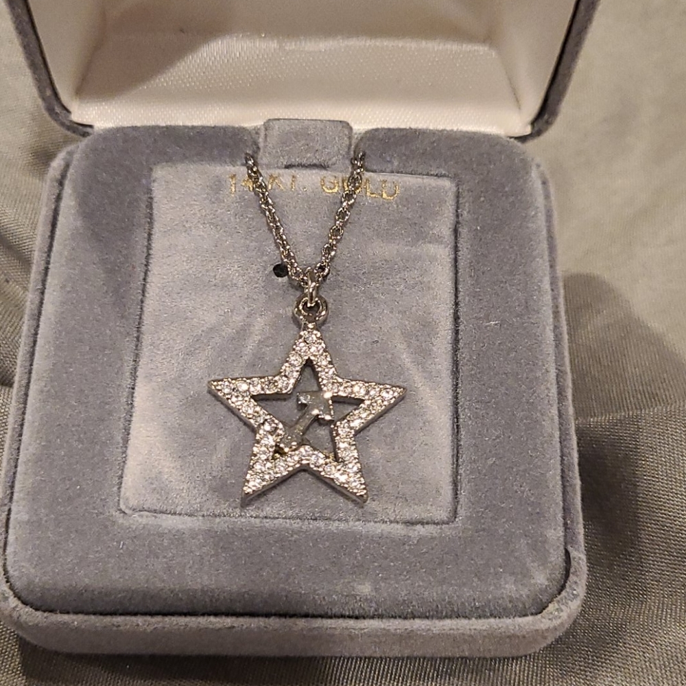Silver Crystal Sagittarius Star Necklace
